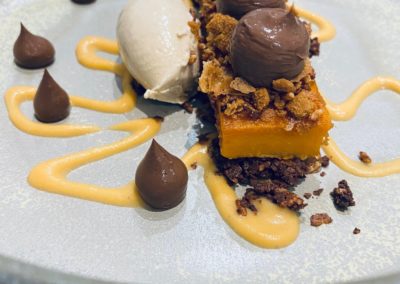 Patate douce, chocolat noir 72%, spéculos